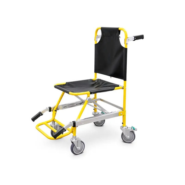SuperOrtho Stair Climbing Wheelchair for disabled 4 wheels Yellow ΚΑΘΙΣΜΑ ΦΟΡΕΙΟ ΑΜΑΞΙΔΙΟ ΚΑΡΕΚΛΑ ΜΕΤΑΦΟΡΑΣ ΑΣΘΕΝΩΝ ΑΛΟΥΜΙΝΙΟΥ 